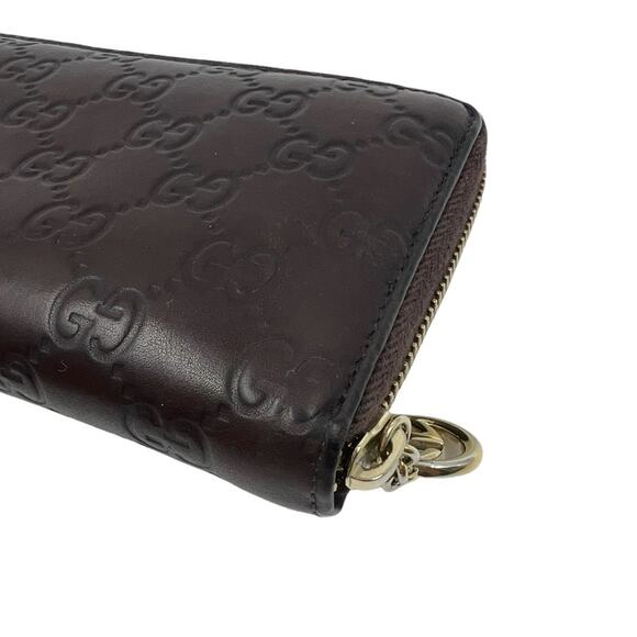 Gucci Vintage Leather Interlocking GG Logo Guccissima Long Zip Around Wallet - Picture 9 of 16